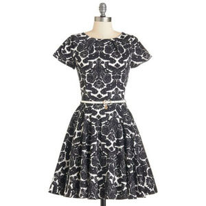 ModCloth Like A Lucky Lady Dress, Damask, size 14